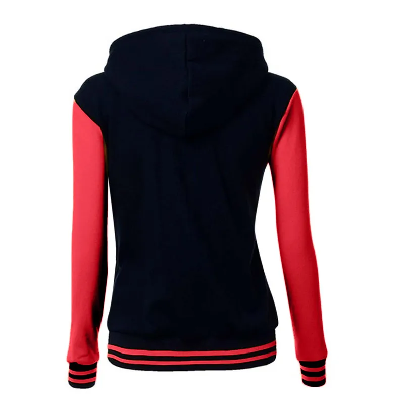 Women's Sweatshirt Winter Warm Baseball Hoodie Streetwear Hoody Sport Sudadera Sweatshirt Overcoat Bluza Damska Dropship L#13