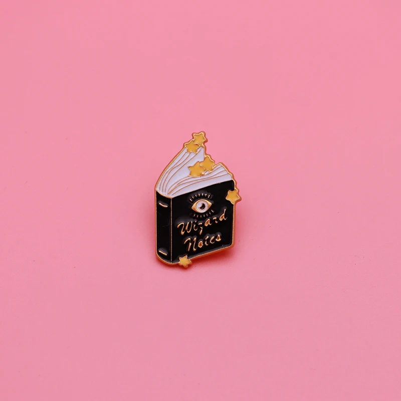 

Mysterious Star Eyes Magic Book Brooch Badge Enamel Pin for Denim Enamel Pin Oil Drop Collar Accessories Scarf Buckle Q095