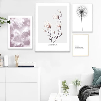 

Inspirational Quotes Magnolia Dandelion Nordic Canvas Art Print Painting Posters Wall Pictures For Living Room Office Home Decor