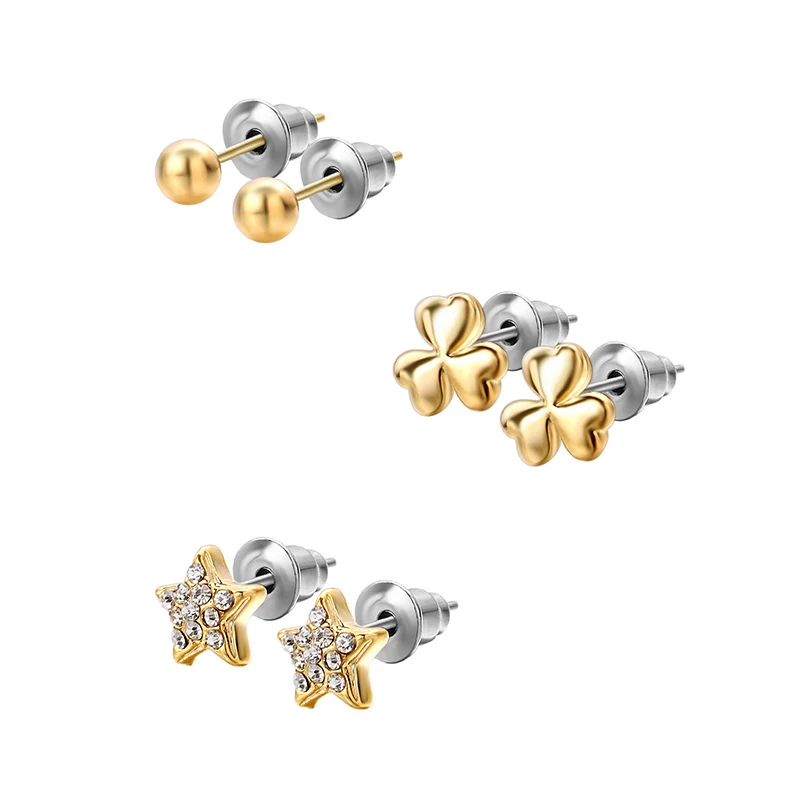 

Shining Star, Clover Plant Earrings Set Lovely Fashion Stud Earrings jewelry For Girl Women