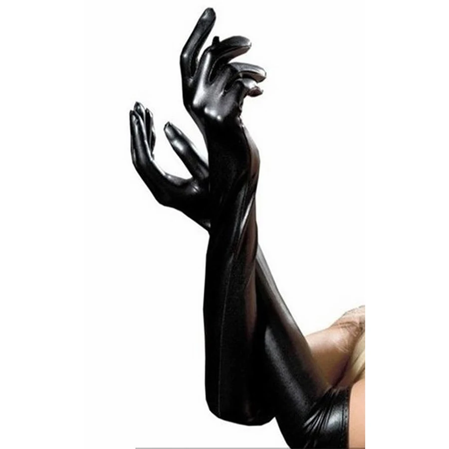 

Sexy Women Shiny Long Gloves, Wet Look Latex Party Opera Costume,Dress Up Halloween Arm Long Mittens