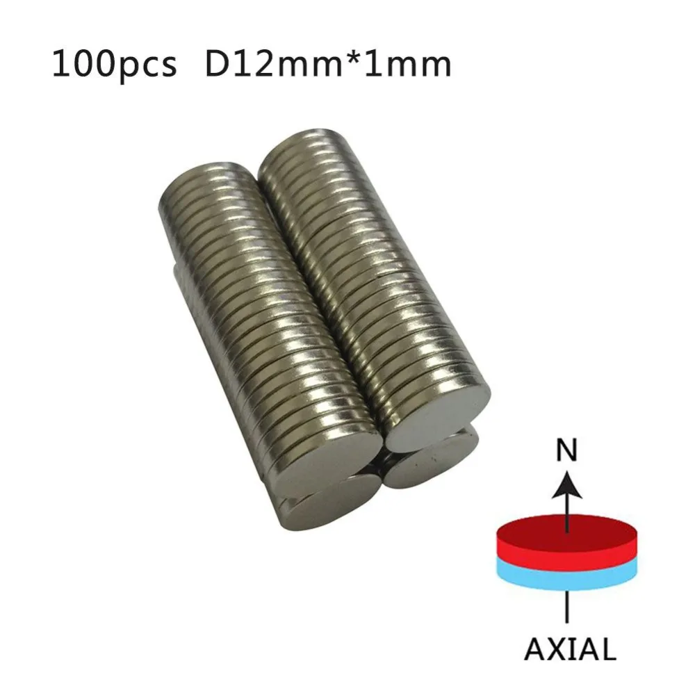 

100pcs 12 x 1mm N35 Mini Small Disc Round Super Strong Powerful Rare Earth Neodymium Magnets