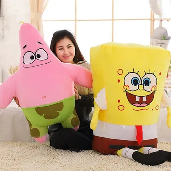 

Cartoon Sponge Bob Stuffed Cartoon Figure Spongebob Plush Toy Soft Anime Doll For Kids Gift Toys Sofa Pillow Cushion