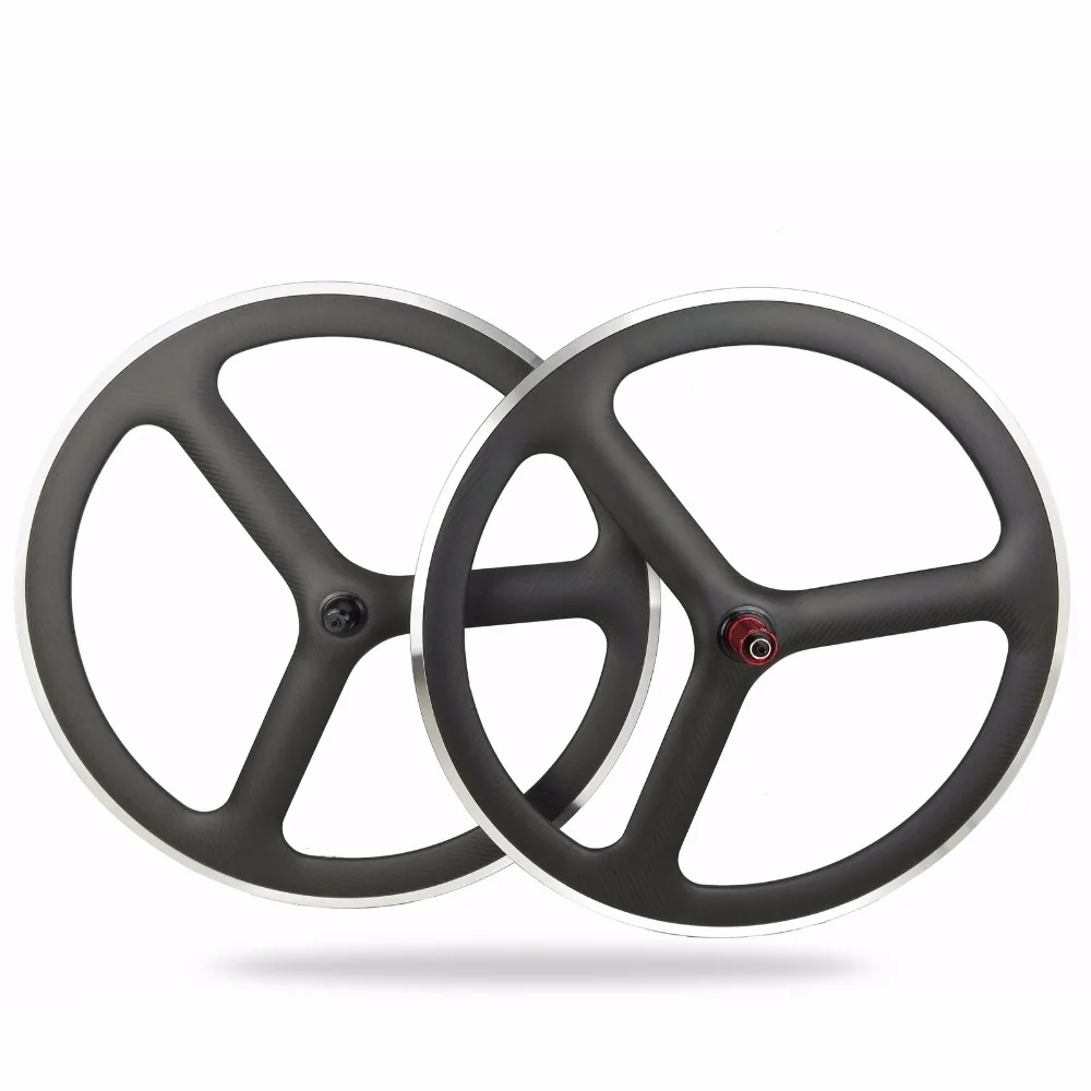 New Design Clincher Carbon 23mm width Aluminum Braking Surface Road/Track/Fixed Gear Wheelset carbon tri spoke wheels 700c