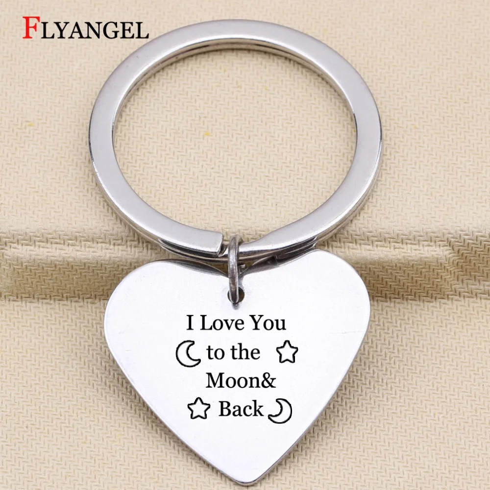 Модный брелок с надписью I Love You To The Moon and Back Ювелирное кольцо для ключей принтом Star