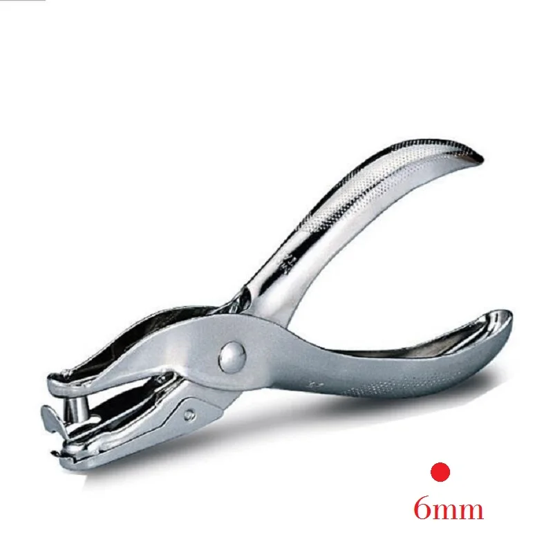 

6mm Handheld 1-Hole Paper Punch, 1/4" Hole Size, 8 Sheets Capacity