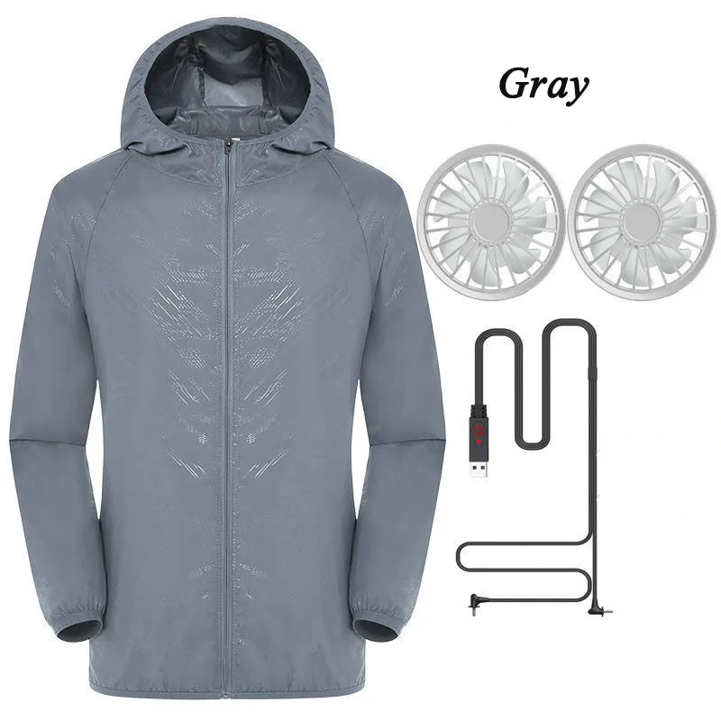 Мужской летний вентилятор пальто уличная Смарт USB работа анти-УФ охлаждающая куртка Регулируемый контроль скорости Удобная безопасная