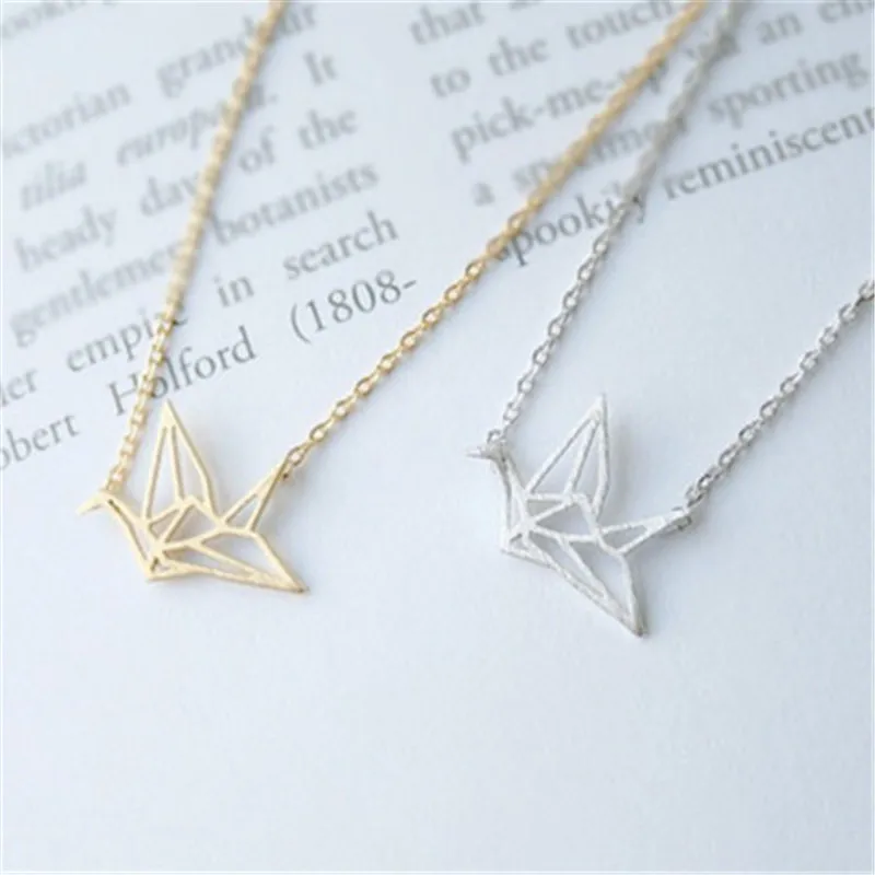 Jual 2018 Baru Ribuan Kertas Liontin Rantai Pendek Kalung untuk Wanita Emas Berharap Kalung dengan Kartu Perhiasan Seperti hadiah