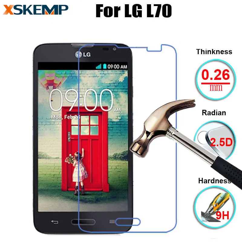 

For LG Optimus L70 MS323 D320 D321 Series III 2.5D 9H Tempered Glass Screen Protector Ultra-thin Toughened Protective Guard Film