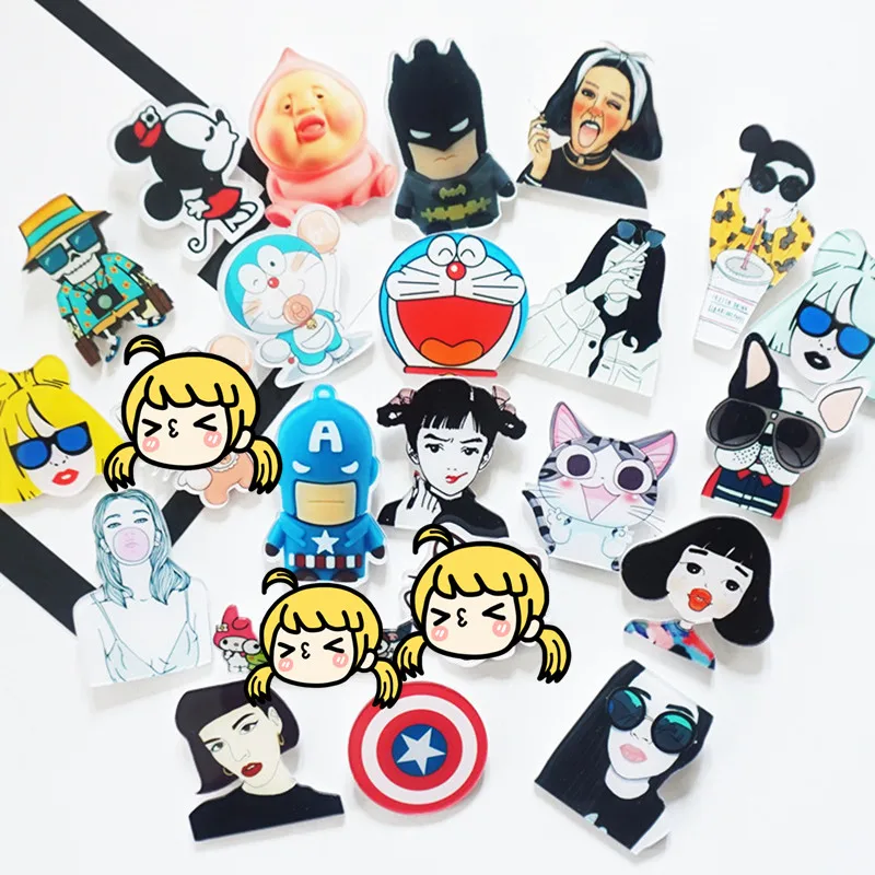 

1Pcs Cartoon Harajuku Cool Girls Brooch Acrylic Badges Icon On The Backpack Pins Badge For Women Clothing Decoration Kids Gift