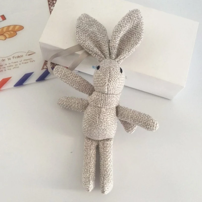 Милый брелок с желанием кролика, кукла-животное, мультяшный единорог, плюшевая игрушка кролик, брелок для детей, детская игрушка, подарок на день рождения, Рождество - Цвет: Gray