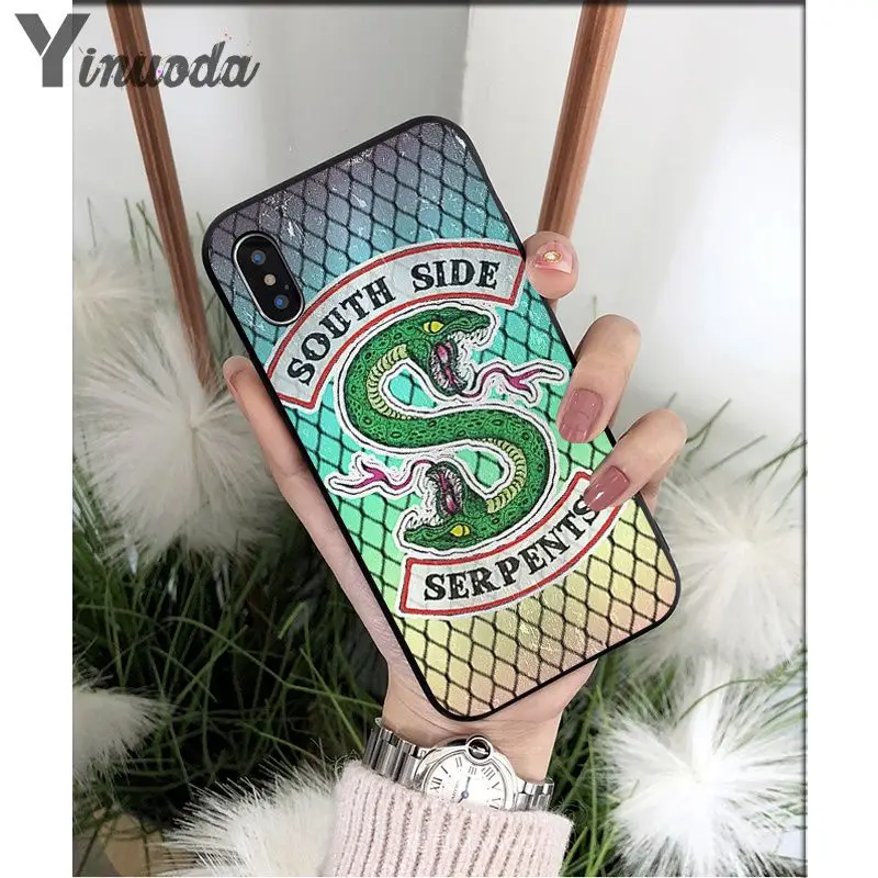 Yinnoda Riverdale الجانب الجنوبي الثعابين سيليكون أسود جراب هاتف ل أبل فون 8 7 6 6 S زائد X XS ماكس 5 5 S SE XR الهواتف المحمولة
