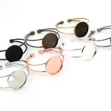 Высокое качество, 25 мм, 7 цветов, браслет с покрытием, основа, браслет, пустые фурнитура, лоток, ободок, кабошон, камея