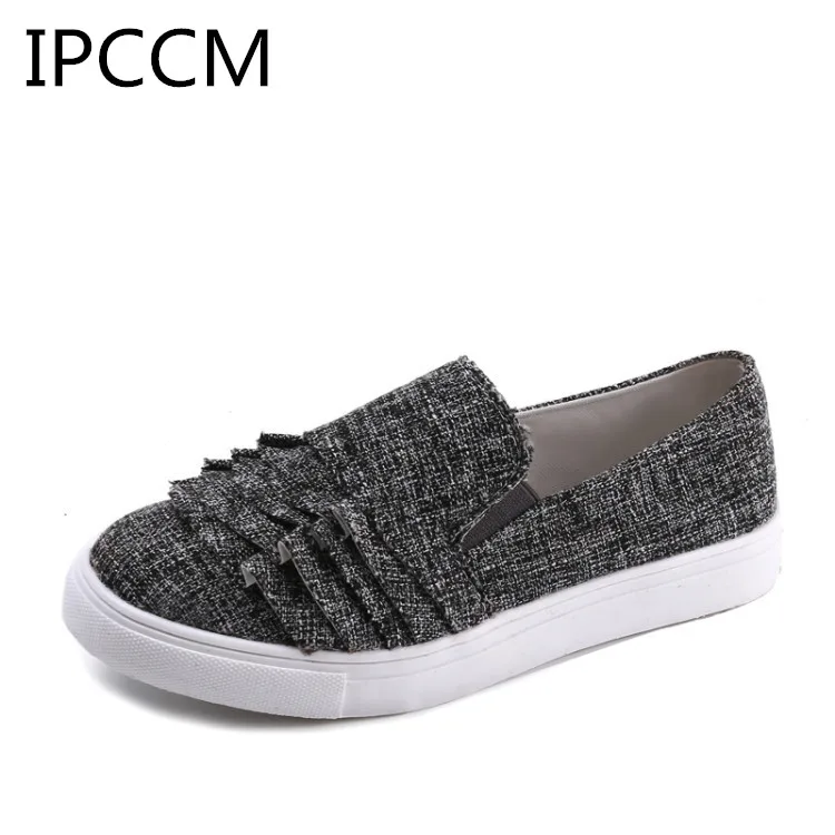 

2019 New Canvas Round Head Casual Minimalist Elegant Fashion White Shoes Shallow Mouth Flat Bottom Breathable Non-slip Wavy Lace