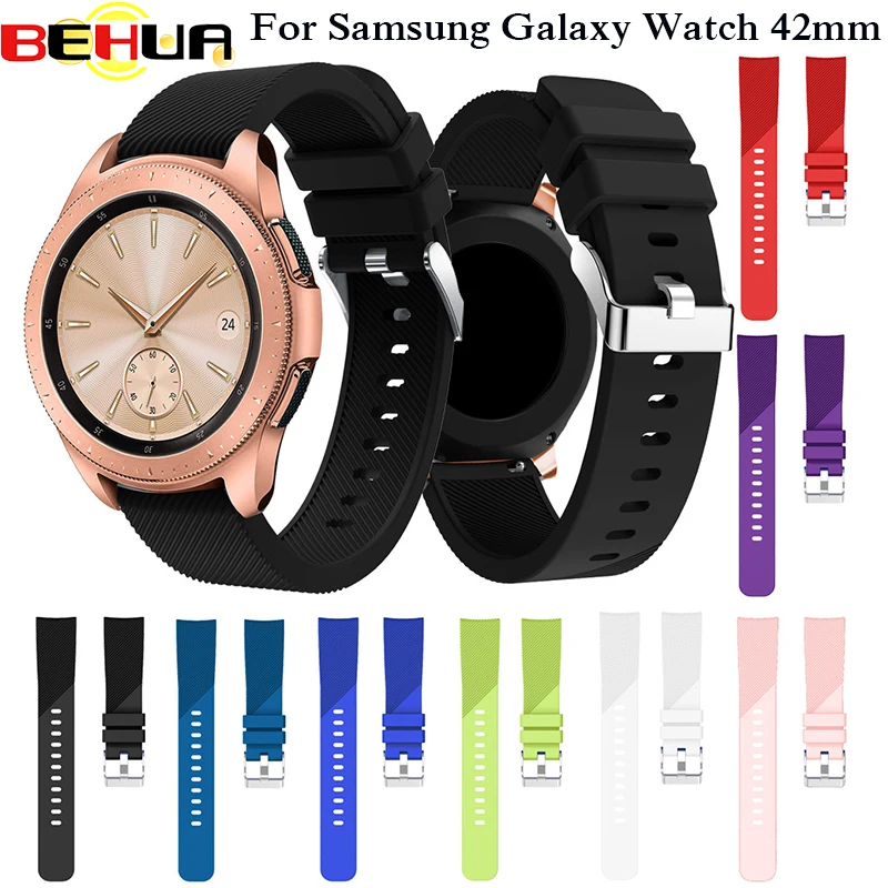

New Sport Silicone Replacement Watch Band For Samsung Galaxy Watch 42mm active SM-R810 Wrist Strap Smartwatch bracelet Wristband