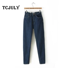 TCJULY Новое поступление Мода хлопок винтажные джинсы Плюс Размер Уличная Повседневная Свободные шаровары потертые синие Черные джинсы женские