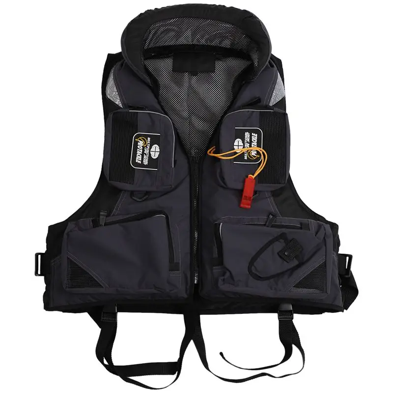 

Adult Adjustable Buoyancy Aid Swimming Boating Sailing Fishing Kayak Life Jacket Vest Preservers gray XL