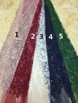 

Nice looking French Tulle Lace Fabric Fashion sequins Embroidery Tulle FabricDavid-82703