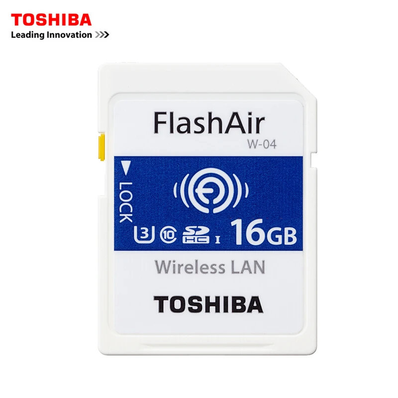 TOSHIBA FlashAir W-04 карты памяти Беспроводной LAN 16 GB Wi-Fi SD карты U3 UHS Скорость класса 3 Беспроводной карту памяти SD Wi-Fi SD Card