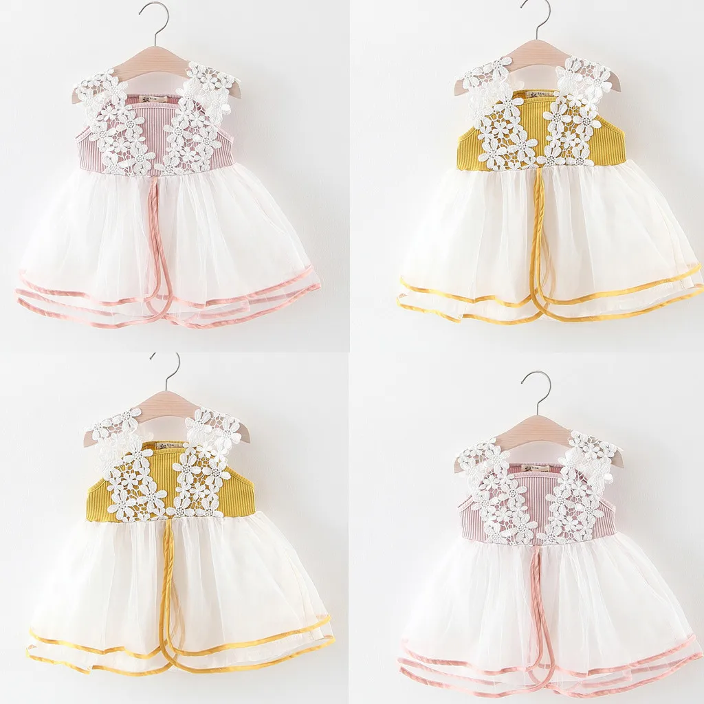 

Good-looking Toddler Kids Baby Girls Clothes Set Toddler Baby Girls Ruched Patchwork Lace Tulle Skirt Party Princess Dresses