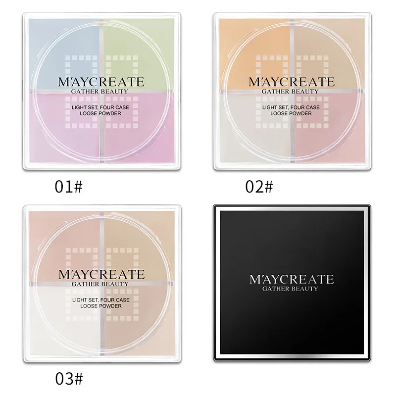 4 Color Loose Powder Translucent Powder Whitening Concealer Lasting Oil