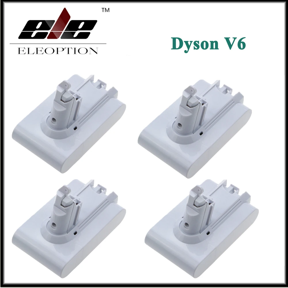 

4x White 21.6V 3000mAh Li-ion Replacement Battery For Dyson V6 Mattress Cordless Handheld Vacuum Cleaner For Dyson DC58 DC59