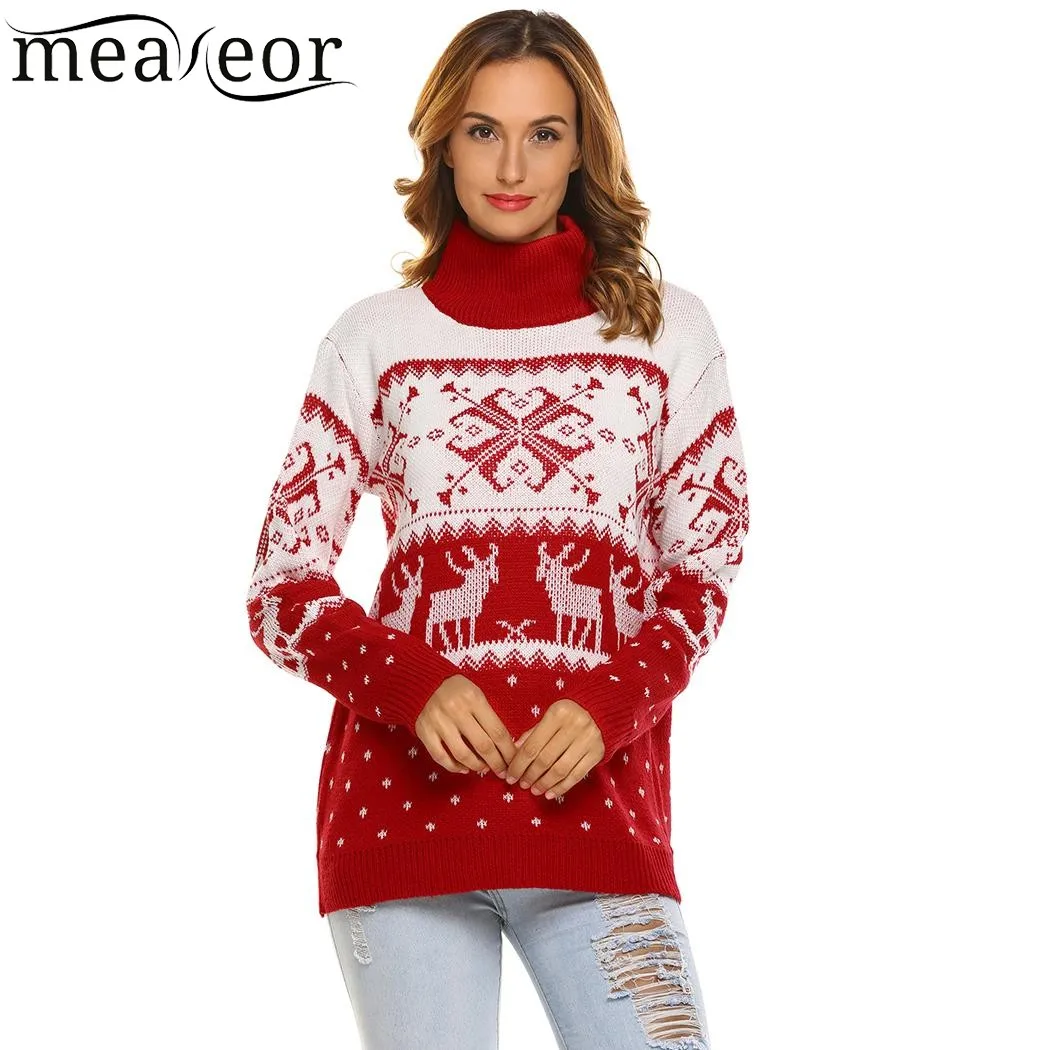 Buy Meaneor Women Warm Sweaters Christmas Knitted