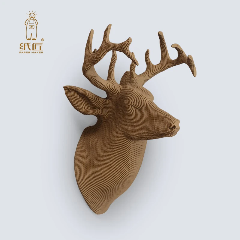 

2018 papermaker Deer Head 3d Puzzle hobby Paper craft children DIY Cardboard Animal Toys Educational games for kids Papercraft