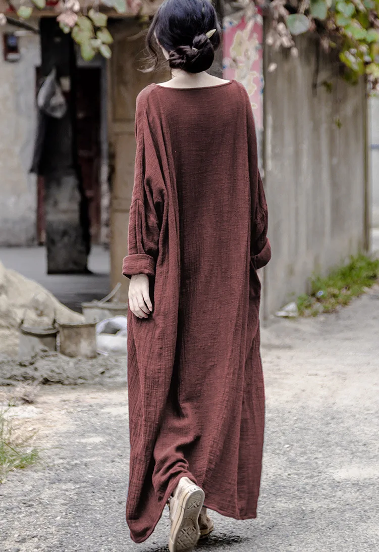 Vestidos Mujer 2016 último otoño nuevo color sólido algodón Albornoces vestido para las mujeres casual tamaño grande 2016 etnico ropa mujer Vestidos Mujer 2016 último otoño nuevo color sólido algodón Albornoces vestido para las mujeres casual tamaño grande 2016 etnico ropa mujer