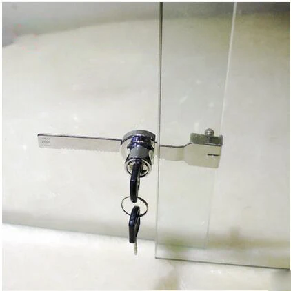 Us 9 99 2pcs Universal Key Type Vitrine Lock Sliding Glass Cabinet Door Lock Very Easy To Install Safety Essential In Locks From Home Improvement On