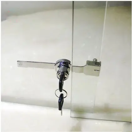 2pcs Universal Key Type Vitrine Lock Sliding Glass Cabinet Door