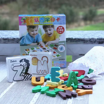 

Wooden Letter Set Digital Matching Card 3D Puzzles For Children Wooden Toys For Kids Educational Toys Montessori Learning Gift
