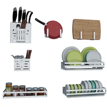 304 кухонный стеллаж из нержавеющей стали, кухонная полка, ложка, нож, полка для посуды, без пробивки