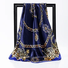 O CHUANG Модный женский шелковый шарф 90*90 см роскошный бренд платки атласные шарфы большой размер волосы квадратные шарфы для женщин Женская головная повязка