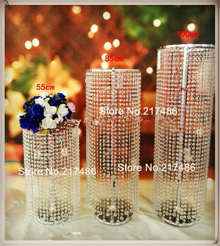 new style Tall Wedding Aisle Decorations acrylic Crystal Pillars 00036