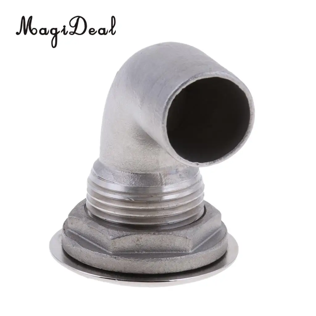 MagiDeal 25mm 316 Stainless Steel Boat Deck Drain Scupper 90 Degree Water Sports Rowing Boats for Kayak Canoe Rafting Boating