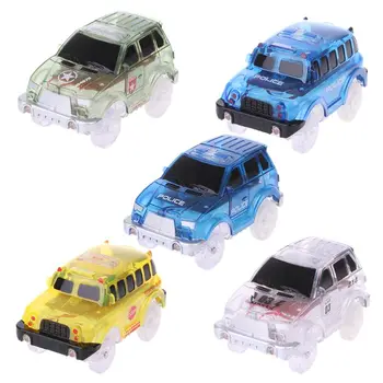 

1Pc New 5 Lights Magic Tracks Car LED Car Toys Of Cars Race Track School Bus Car High Quality