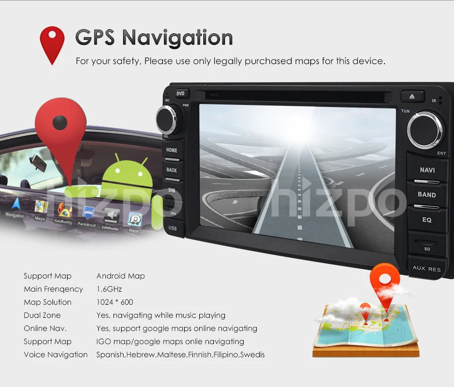 Best Hizpo Android 6.2 Inch For Toyota Corolla Prado 4RUNNER Hilux FJ Cruiser Tundra Echo GPS RAV4 Car Navi Bluetooth dvd free camera 13