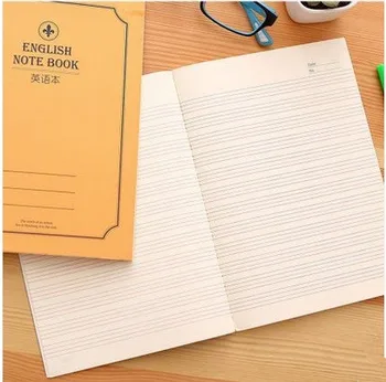 

4pcs/pkg cute 14.8x21cm size with 40 sheets stitching binding soft copybook English notebook