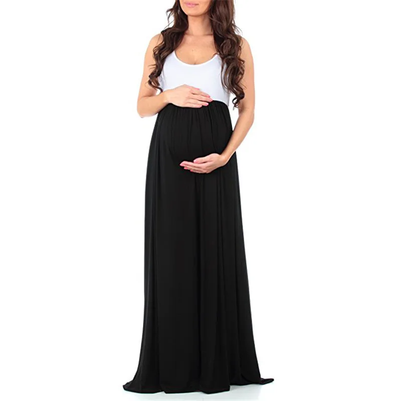 Летние платья для беременных для вечеринок, длинные платья без рукавов для беременных, беременность материнство, одежда