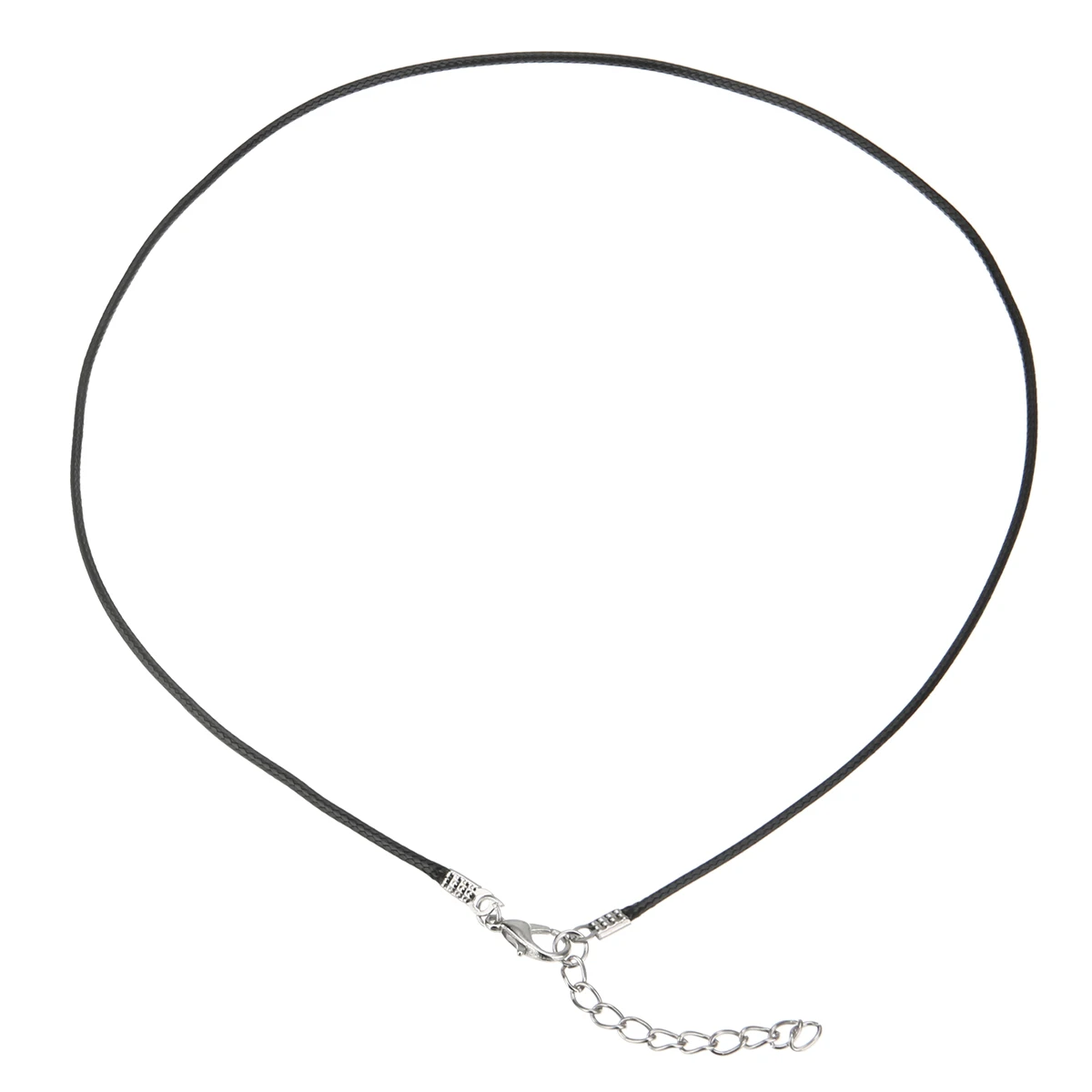 100pcs Black Wax Line Necklace Chain Pendant Charms Cord Beads String Lobster Clasp Strap Rope