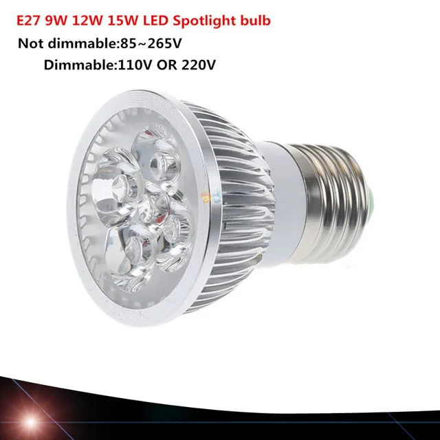 10X Super Bright E27 Dimmable LED Bulb Spot Light Lamp AC 110V 220V 9W 12W 15W Warm/Cold White | Освещение
