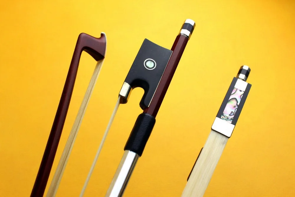 

4 pcs New Superior Brazil wood violin bows ebony frog 4/4 size violin parts