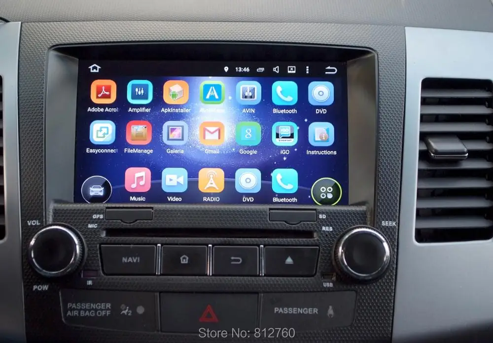 Discount Quad Core 1024*600 Android 5.1 Car DVD GPS for MITSUBISHI OUTLANDER 2006-2012 PEUGEOT4007 Radio RDS Audio Automotivo Recorder 5