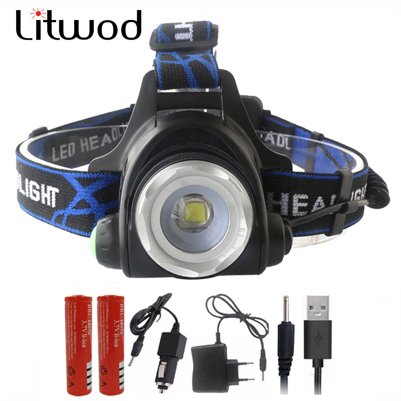 

5000 Lumens Led headlamp Cree XM-L T6 / L2 Led Headlights Lantern 4 Mode Waterproof Torch Head with 18650 battery charger Newest