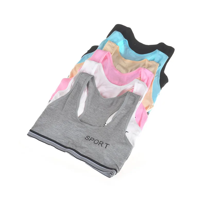 Teenage Girl Training Bra With Chest Pad Adolescente Sports Bra Tops For Teens 8-14 Years Cotton Bra For Girls Underwea