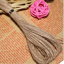 Corde de chanvre murale de 20 mètres, cordon de chanvre, accessoire décoratif tricoté à la main, cordon de couleur Kraft, pour emballage cadeau