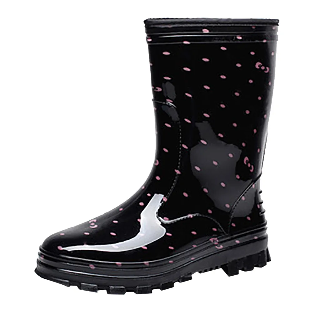 SAGACE женские ботинки женская обувь x27s непромокаемые ботинки Нескользящая непромокаемая обувь для отдыха на низком каблуке для снежной погоды Jly10 - Цвет: Черный