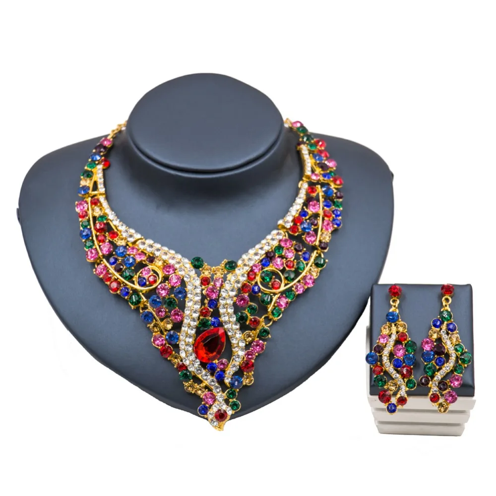 

LAN PALACE parures de bijoux pour femmes nigerian jewelry set for women necklace and earrings six colors free shipping