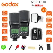 Paypal Accpect, 2*V860II-N Godox Flash Speedlite GN60 i-TTL HSS 1/8000s Speedlite Flash + X1T-N trigger for Nikon cameras